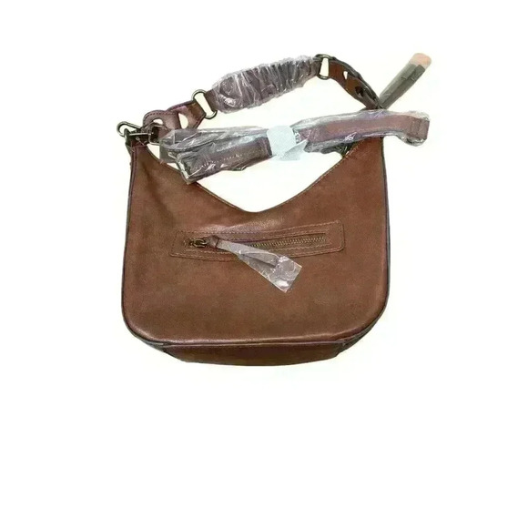 Time and Tru Women's Alice Crossbody Bag Brown Adjustable Handbag Shoulder Weave - Picture 7 of 9